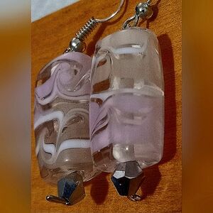 Handcrafted Glass Swirl Beaded Earrings